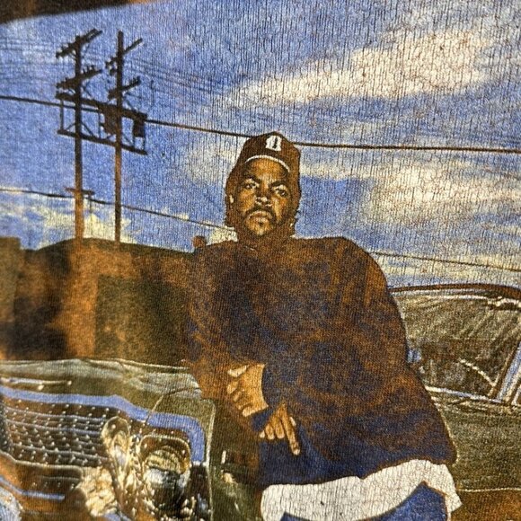 Vintage Ice Cube Tee Shirt Distressed Acid Washed Size Medium Large Rap T-Shirt - Picture 5 of 7